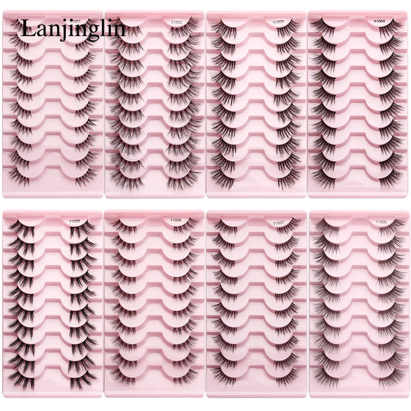 Wholesale Eyelashes 2-20Boxes 3d Mink Lashes Half Eyelashes Natural Long Faux Cils Makeup Tool Extension Half Lashes maquillaje