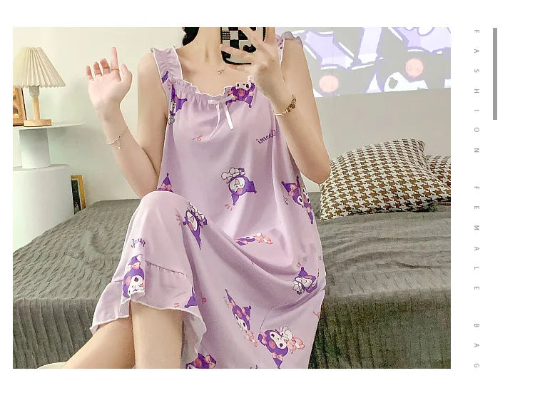 2024 New Little Fresh Sling Sleeping Dress For Women's Spring/Summer Sexy Thin Sleeping Dress Princess Style