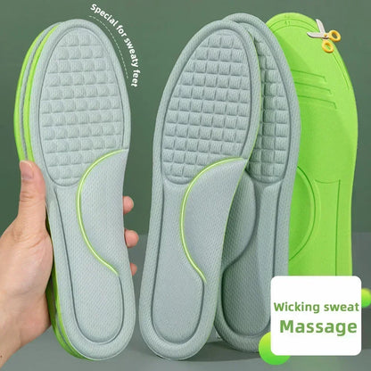 Orthopädische Einlegesohlen aus weichem Memory Foam für Unisex, desodorierende Einlegesohle für Sportschuhe, absorbiert Schweiß, weiches, antibakterielles Schuhzubehör