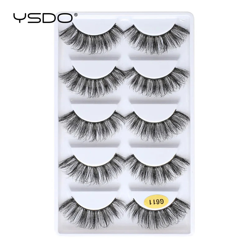 YSDO eyelashes 3/5 Pairs Natural Long 3D Mink Lashes Fluffy Volume Mink False Eyelashes Cruelty Free Wispy Lashes Makeup Cilios