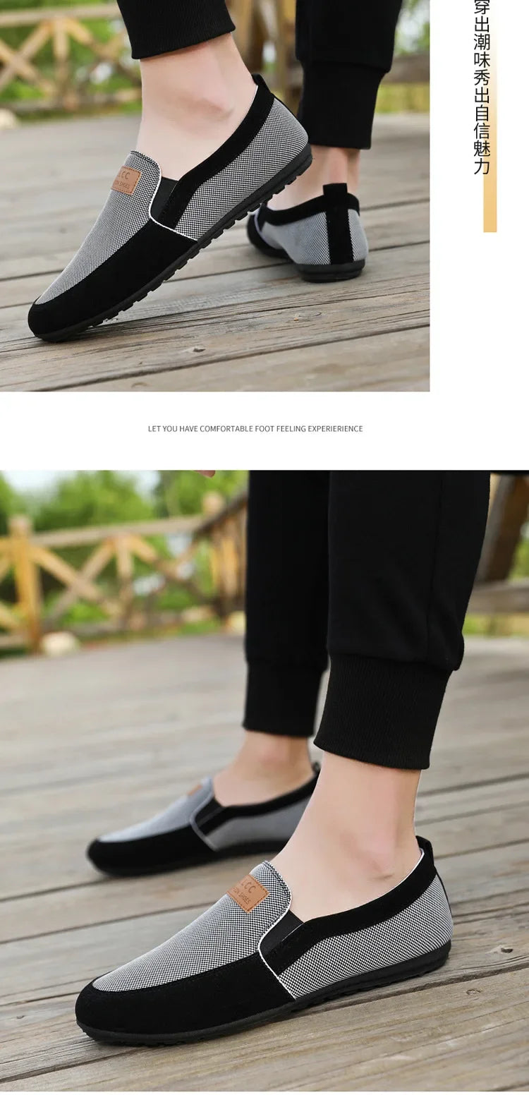 Slip on Loafers Mens Casual Shoes Plus Size Breathable Driving Shoes Office Walking Flats Non Slip Moccasins House Slippers