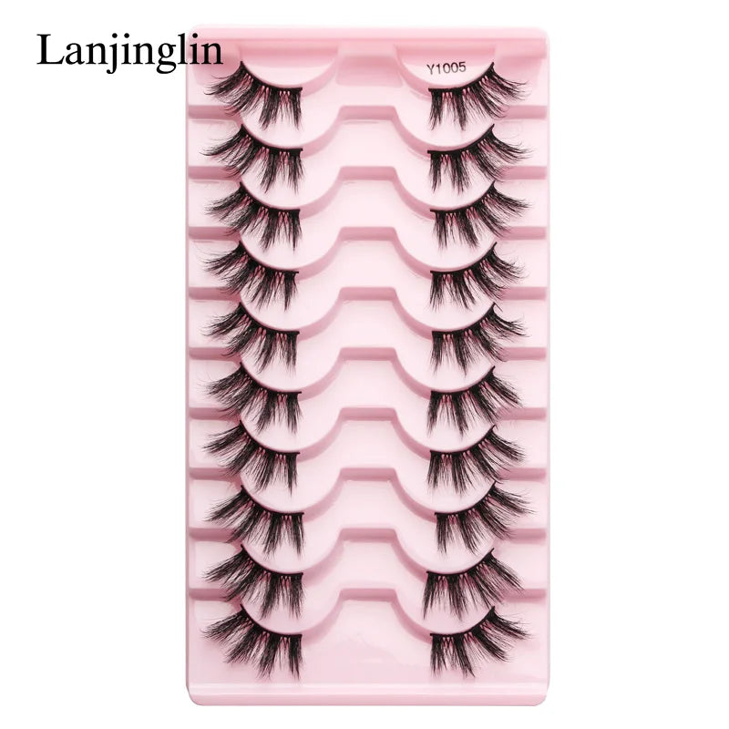 Wholesale Eyelashes 2-20Boxes 3d Mink Lashes Half Eyelashes Natural Long Faux Cils Makeup Tool Extension Half Lashes maquillaje