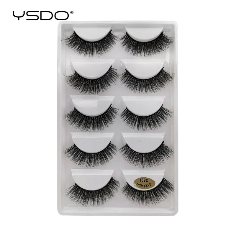 YSDO eyelashes 3/5 Pairs Natural Long 3D Mink Lashes Fluffy Volume Mink False Eyelashes Cruelty Free Wispy Lashes Makeup Cilios