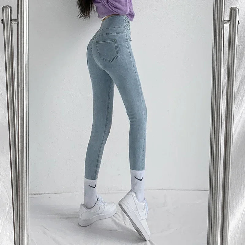 ZOENOVA High Waist Mom Jeans Women Boyfriends Straight Elastic Femme Cotton Slim Vintage 2022 Trend Denim Pants Vaqueros Mujer