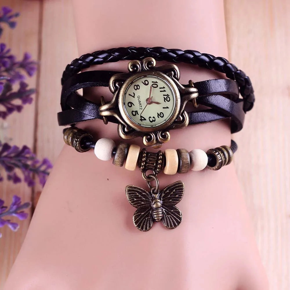 Women Watch Leather Wrapped Bracelet Women Quartz Wristwatch Ladies Clock Gift Watch relojes de mujer