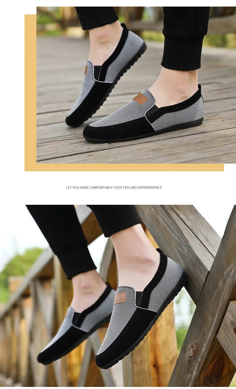 Slip on Loafers Mens Casual Shoes Plus Size Breathable Driving Shoes Office Walking Flats Non Slip Moccasins House Slippers