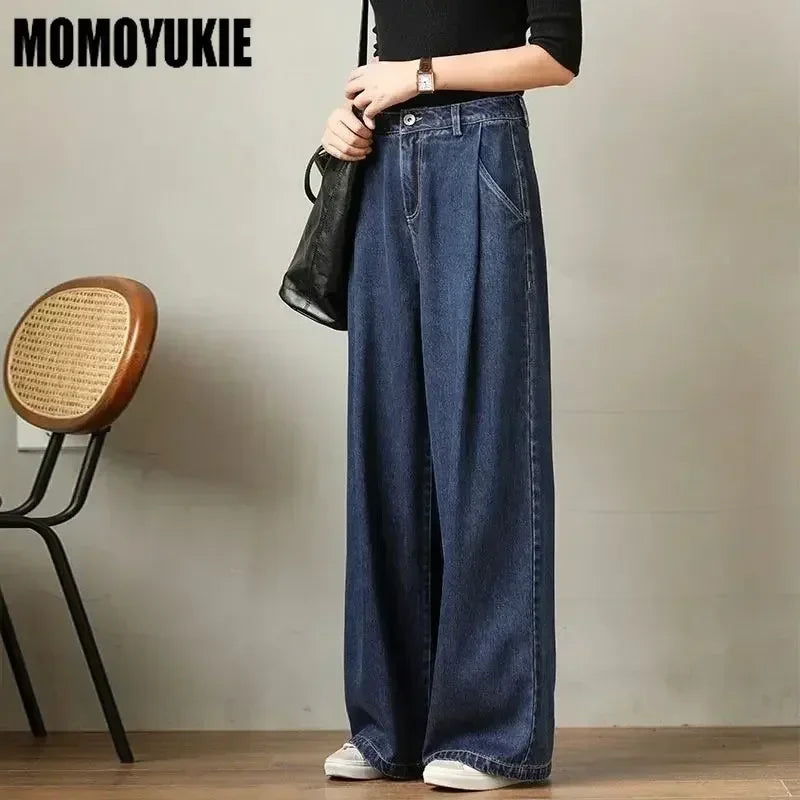 Vintage High Waist Jeans Woman Streetwear Korean Women's Jeans Denim Leisure Simple Women Pants Straight Leg Jeans y2k Fashion