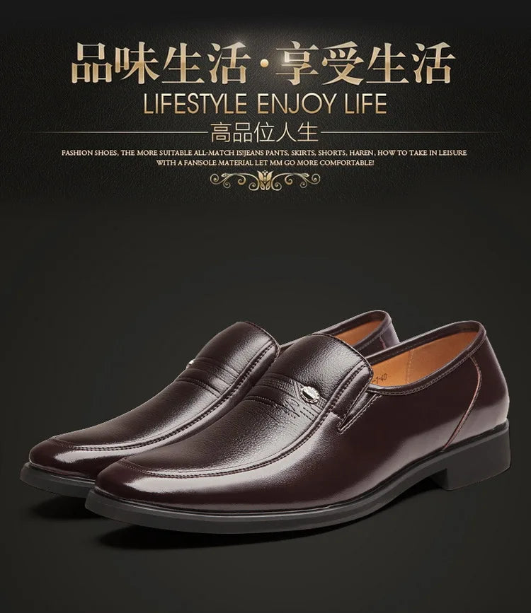 Leather Men Formal Shoes Luxury Brand 2022 Men's Loafers Dress Moccasins Breathable Slip on Black Driving Shoes Plus Size 38-44