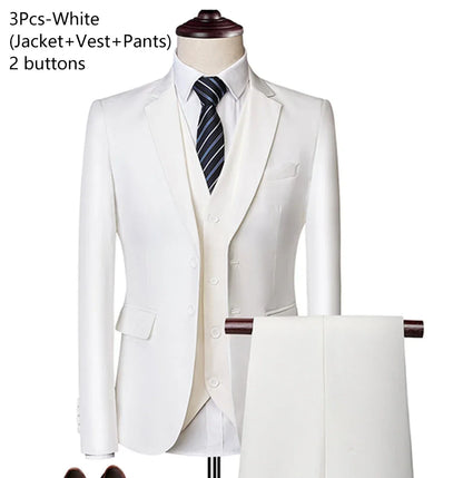 Anzüge Hochzeit Für Männer Blazer Set Elegante 3 Stück Business Luxus Formale Weste Hosen Volle Mäntel 2023 Jacken Kostenloser Versand