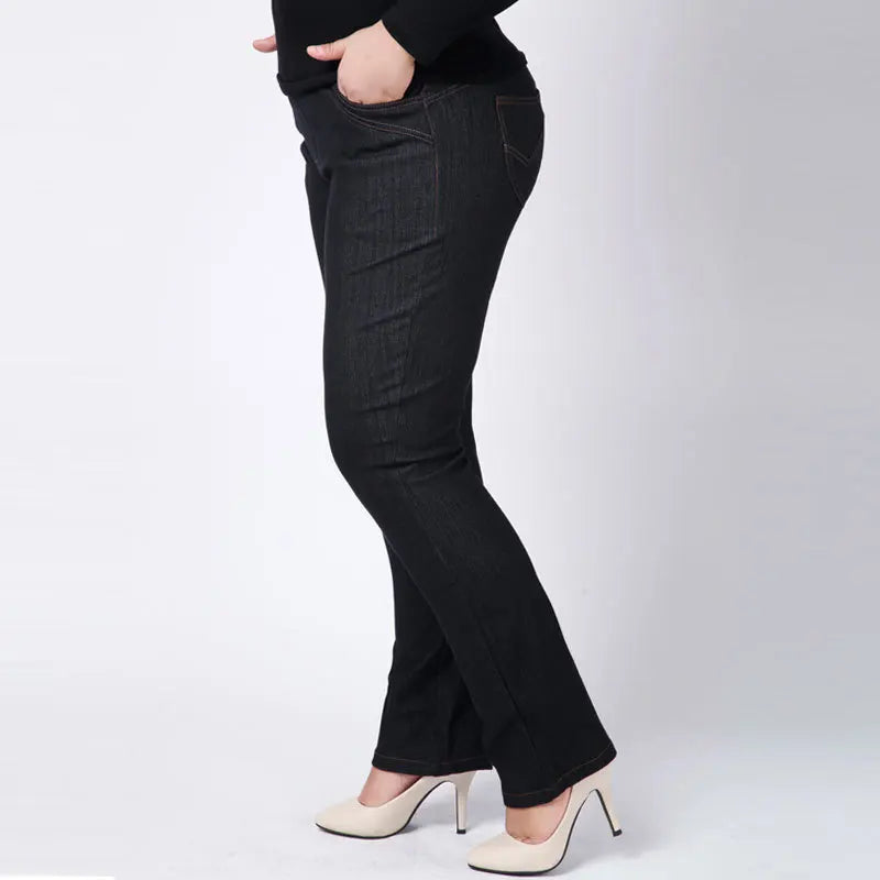 High Waisted Slim Fit Jeans Female Stretched Plus Size 150KG 6XL 7XL 8XL 9XL 5XL Lady150KG Denim Pants Oversized Women Trousers