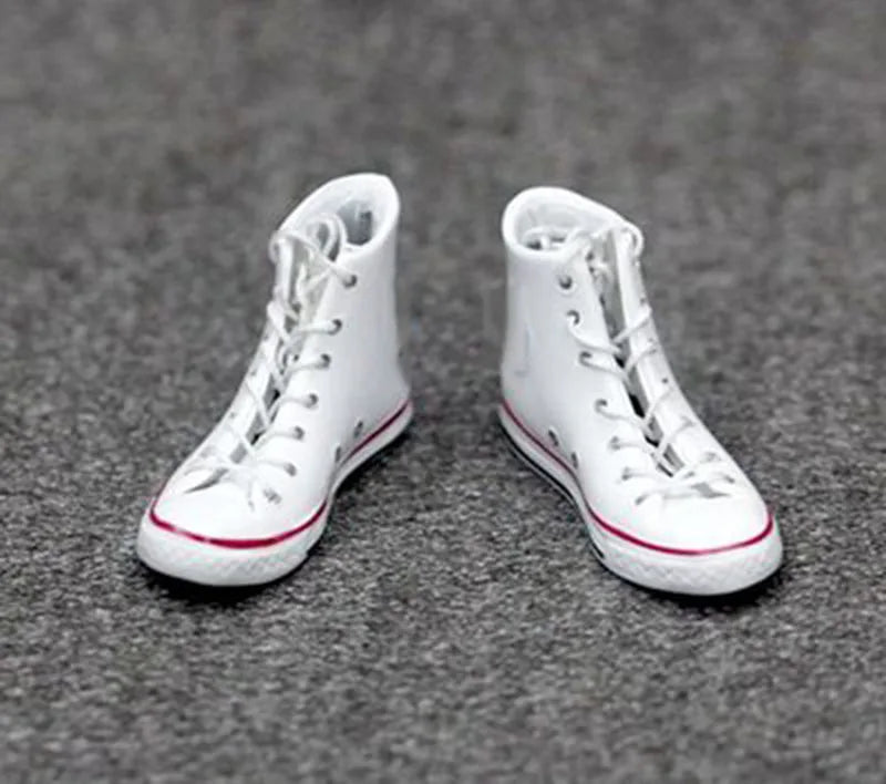 1/6 Scale Male Female Casual Canvas Sneakers Flat Shoes With Shoelace Model for 12 Inches Action Figure Body