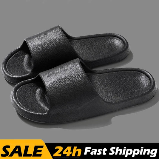 Men Sandals Flip Flops Women Slippers Solid Color Simple Non-Slip Soft Sole Slides Shower Slippers Outdoor Couple Shoes Sandals