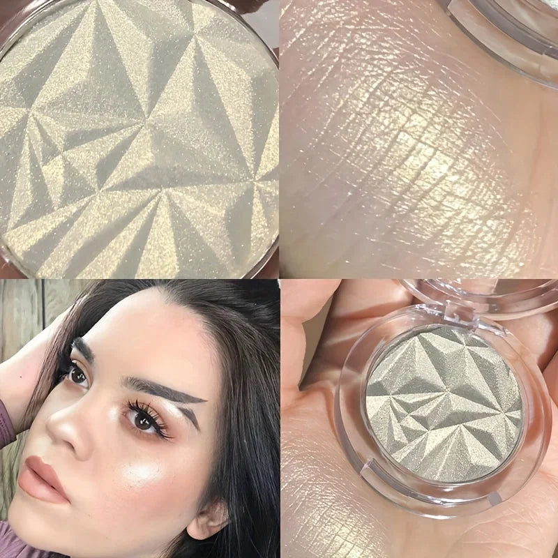 2 Colors Diamond Highlighter Powder Palette Glitter Face Contour Brighten Makeup Shimmer Ultra-concentrated Illuminate Cosmetic