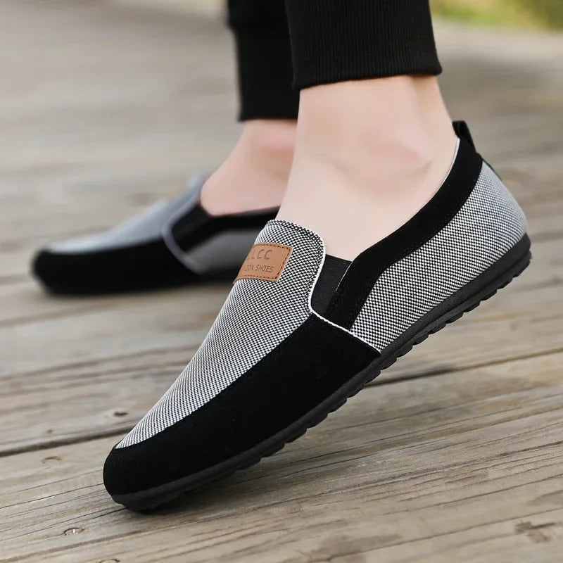 Slip on Loafers Mens Casual Shoes Plus Size Breathable Driving Shoes Office Walking Flats Non Slip Moccasins House Slippers