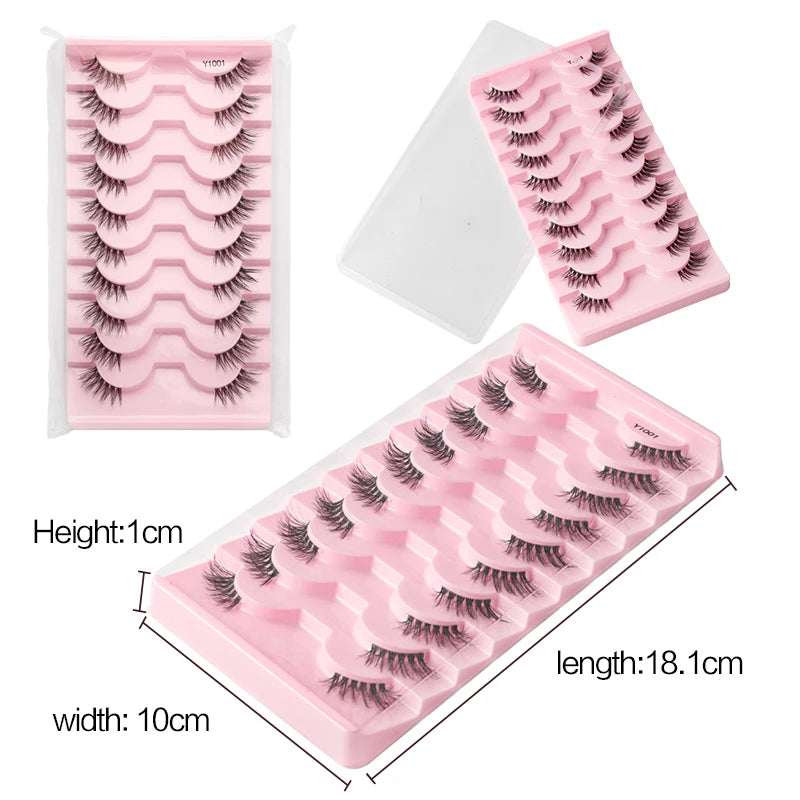 Wholesale Eyelashes 2-20Boxes 3d Mink Lashes Half Eyelashes Natural Long Faux Cils Makeup Tool Extension Half Lashes maquillaje