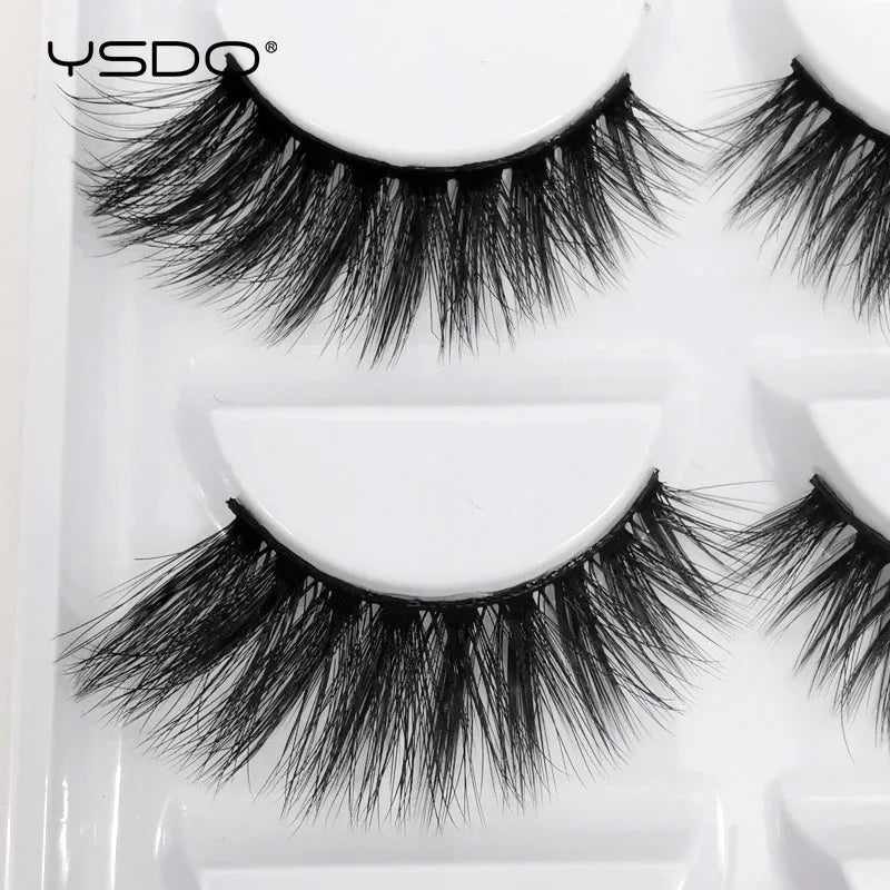 YSDO eyelashes 3/5 Pairs Natural Long 3D Mink Lashes Fluffy Volume Mink False Eyelashes Cruelty Free Wispy Lashes Makeup Cilios