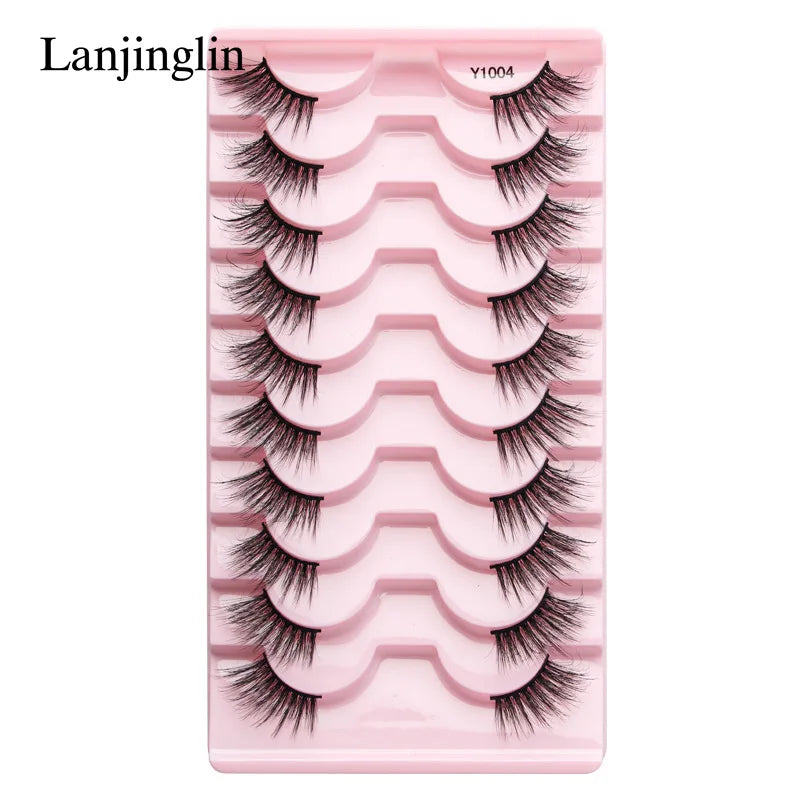 Wholesale Eyelashes 2-20Boxes 3d Mink Lashes Half Eyelashes Natural Long Faux Cils Makeup Tool Extension Half Lashes maquillaje