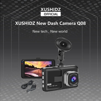 XUSHIDZ Q08 1080P Dash Camera with G-sensor 170 degree wide angle lens dashcam Vehicle Recorder Super Night Vision dvr