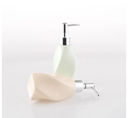 Ceramic Solid Color Shower Gel Lotion Bottle Is Suitable for Hotel Restaurant Hand Sanitizer Bottle Bathroom Shampoo Dispenser