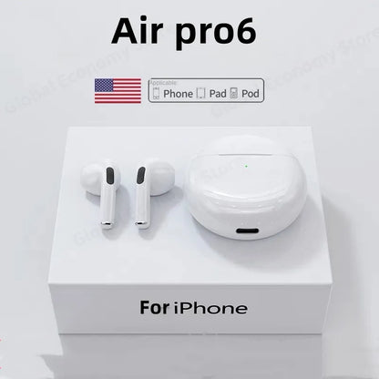 NEU Original Air Pro 6 TWS Drahtlose Kopfhörer Fone Bluetooth Kopfhörer Mic Pods In-Ear Ohrhörer Ohrhörer Sport Headset für Xiaomi