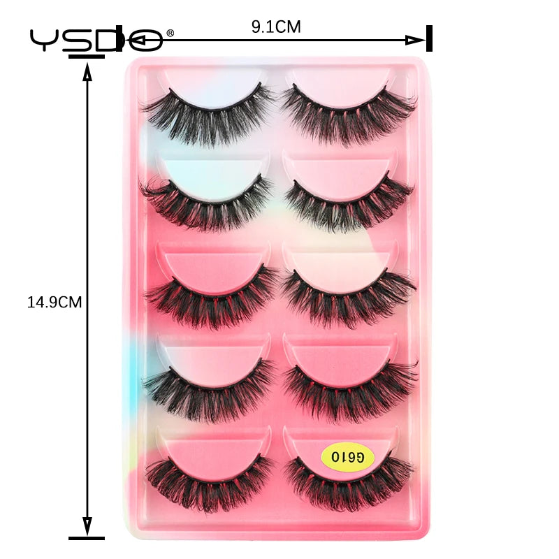 YSDO eyelashes 3/5 Pairs Natural Long 3D Mink Lashes Fluffy Volume Mink False Eyelashes Cruelty Free Wispy Lashes Makeup Cilios