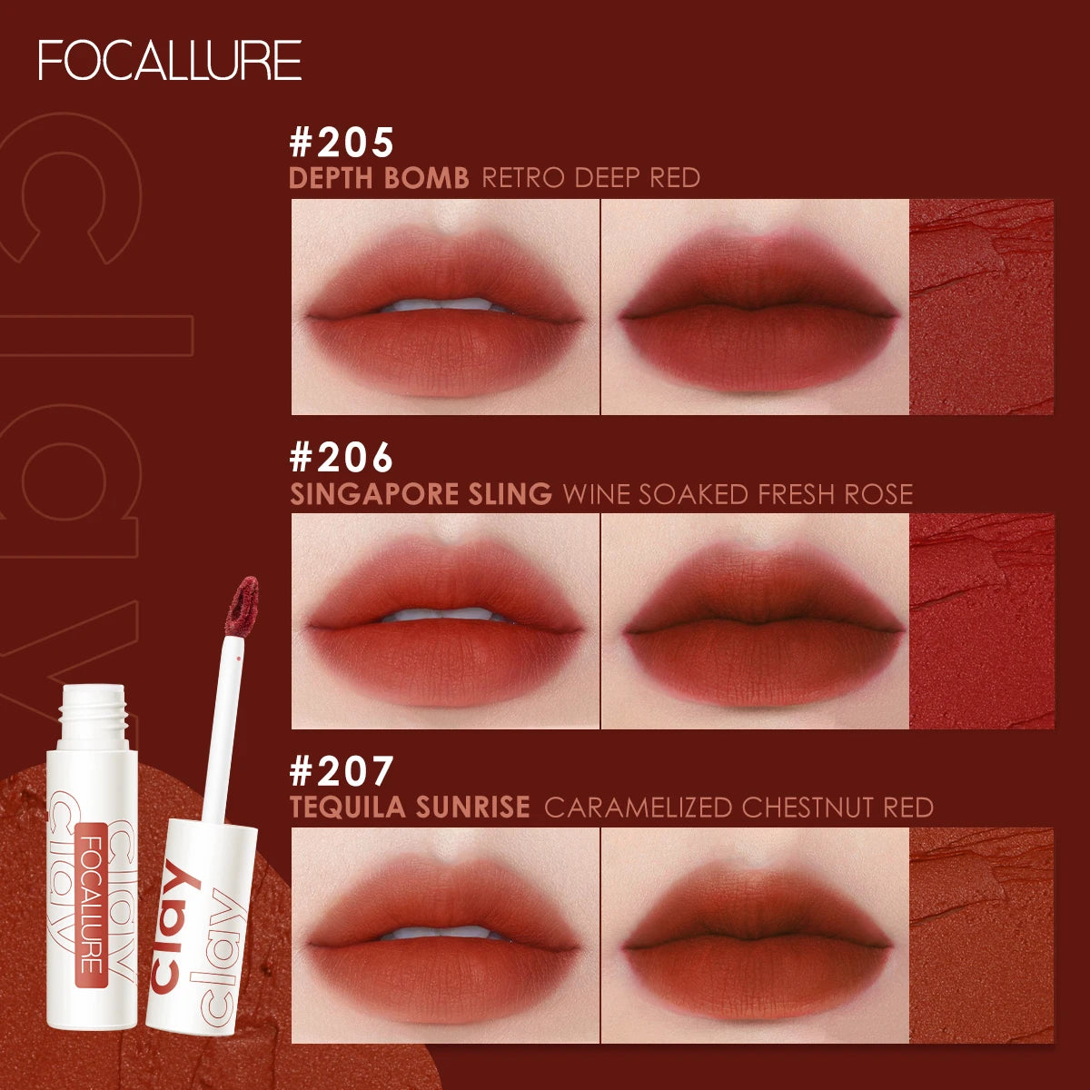 FOCALLURE Matte Lipstick Velvet Mist Lip Clay Not Dry Lip Cream 25 Color Nude Lip Stick Waterpoof Lip Cosmetic Makeup Wholesale